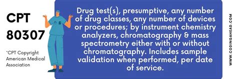 The <b>codes</b> include sample validation testing such as pH, specific gravity, nitrites, etc. . Cpt code 80307 reimbursement 2022